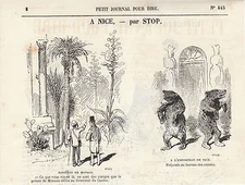 Antique 1880 engraving in Nice-by Stop 19th century 2 