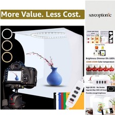 Photo Studio Light Box Kit, 12inch x 12inch Photography Adjustable Light Box ...