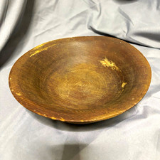 Vtg Round Wooden Bowl 8.5 in Brown Rustic Style Wood Grain Pattern All Occasions