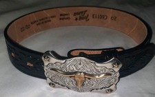 Tony Lama LITTLE TEXAS Top Grain Black Leather Belt Boys Size 20 C60113