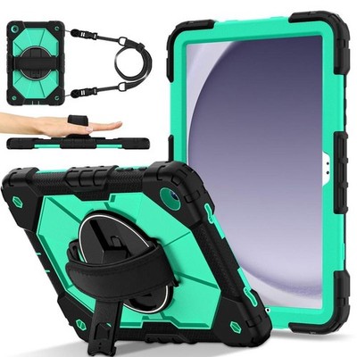 Für Samsung Galaxy Tab A9+ Kontrastfarbe Roboter Silikon Hybrid PC Tablet Hül...