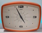 JONES CLOCKS® Movie Wall Clock | Rectangular Retro Clock | 10 inch | Orange — photo 1