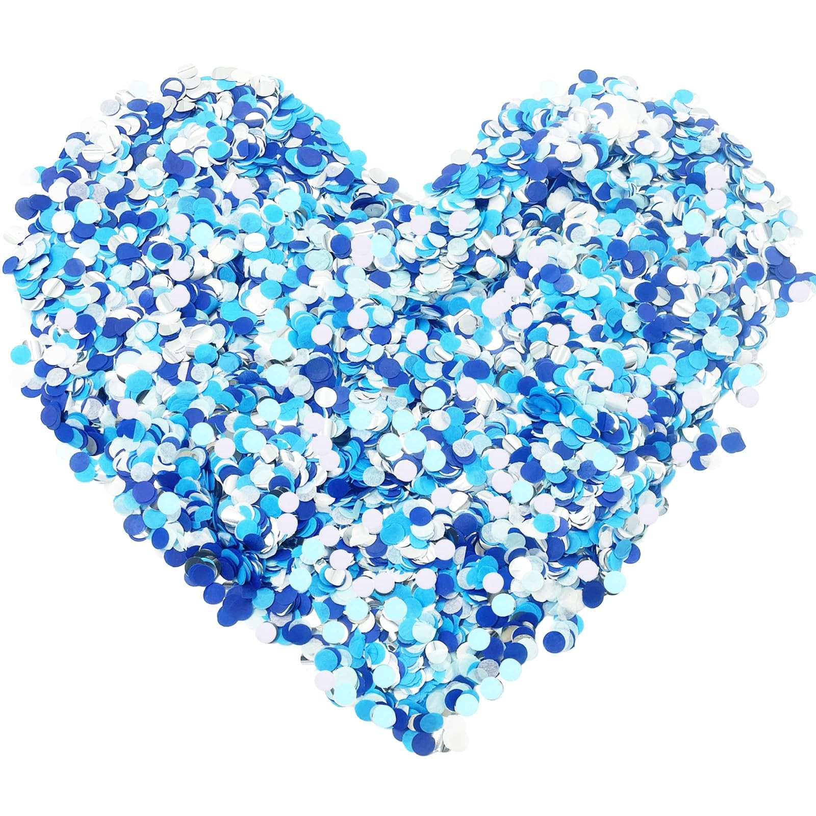 12000 Pieces Round Shaped Biodegradable Confetti Wedding Standard| White+blue