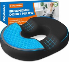 Donut Pillow for Tailbone Pain Hemorrhoids - Cooling Gel Memory Foam Chair Seat