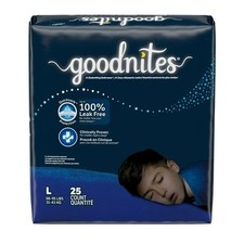 Goodnites Large 25 count bedwetting overnight underwear for Boys