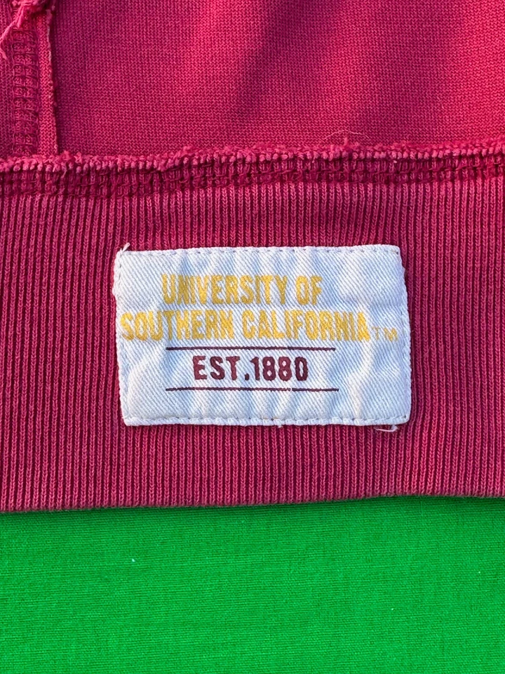 Chaqueta deportiva vintage Colosseum NCAA USC Trojans #80 para hombre con cremallera completa talla L. Foto 4 de 4