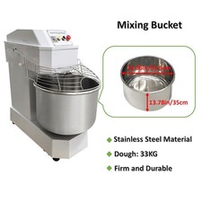 80L Commercial Flour Mixer 220V 3 PH Double Speed Spiral Dough Kneading Machine