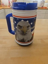 Whirley 32 oz USA plastic mug -eagle- statue of liberty- flag 