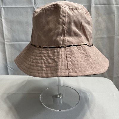 David & Young Women's Bucket Hat Reversible Leopard Print /Peachy Pink  Rain Hat