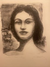 Lithographie Joseph A. Muslin La GITANE Alsace  rare Signée épreuve artiste rare