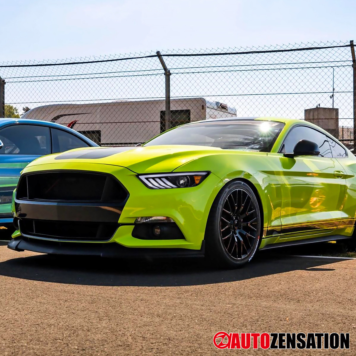 Sequential LED Fit 2015-2020 Ford Mustang GT Slick Black Projector Headlights