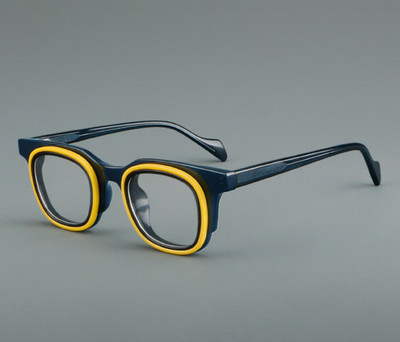 Fashion Oval Retro Patchwork Acetate Optical Frame Eyeglass Men Women Spectacles
