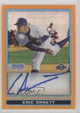 2009 Bowman Draft Prospects Chrome Orange Refractor 18/25 Eric Arnett Auto 4r3