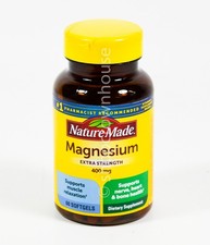 Nature Made 400mg MAGNESIUM Extra Strength supplement 60 SOFTGELS 07/2027