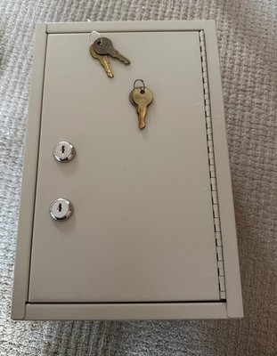 medical security cabinet with double key locks beige