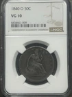 1840 O Seated Liberty Half Dollar NGC VG10 Tougher Early Date In The Series