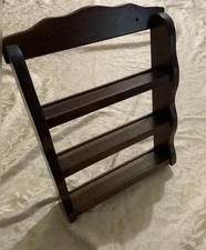 Vintage Wooden Wall Shelf 16x13” – 3-Tier Spice or Display Rack-Rustic farmhouse