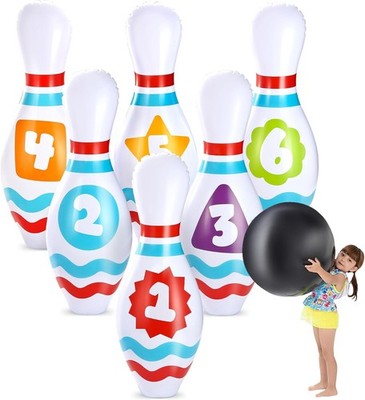 JOYIN Großes Aufblasbares Bowling Set Outdoor für Kinder und Erwachsene,Bowling