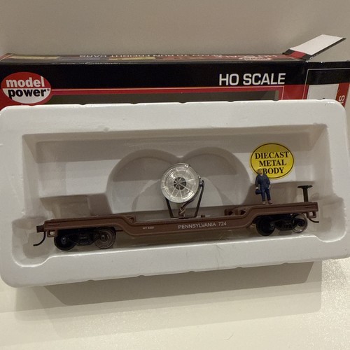 Modelo Power 89219 - Escala HO - 40' Cama plana central deprimida y foco de trabajo | Condition: Used
