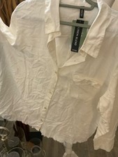 H+M DIVIDED Hemd  Bluse weiß mit Fransen Gr. XL neu mit Etikett (21)