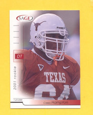 2001 SAGE CASEY HAMPTON Pittsburgh Steelers Rookie Card  #19/4500