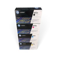 HP 653X 653A LaserJet Toner Set CF320X CF323A CF321A CF322A Black Open Box