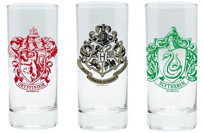 ABYstyle Trinkglas  Hogwarts, Slytherin und Gryffindor klar Standard