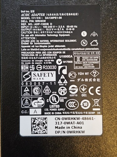 Original Dell Netzteil 130W DA130PE1-00 19,5V 6,7A Laptop Ladegerät