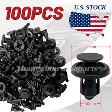 100Pcs Bumper Clips 10mm Hood Fender Push Rivets Retainer Fasteners For Honda