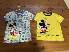 Vintage Disney Mickey Mouse Boys 8 Lot Of 2 Tops EUC Multicolor