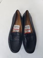 COACH Odette Pebbled Leather Black Driver Loafer Slip On Shoes Size 6.5 NWOB