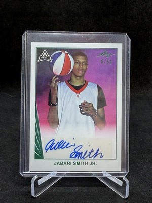 2021-22 Leaf Memories 1990 Base Auto Platinum /50 Jabari Smith Jr #BA-JS1 Auto