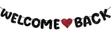 Willkommensbanner schwarz Papier Girlande Wel...