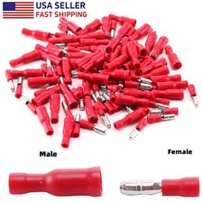 Insulated Crimp 22-16AWG Wire Splice Terminals Red Male Female Bullet Connectors