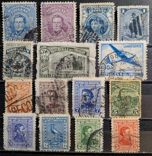 Colección Sellos Antiguos Uruguay matasellados 4