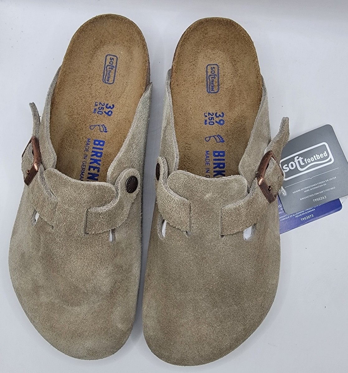 Birkenstock Boston Bs Leather Suede Taupe Color Regular Wide | eBay