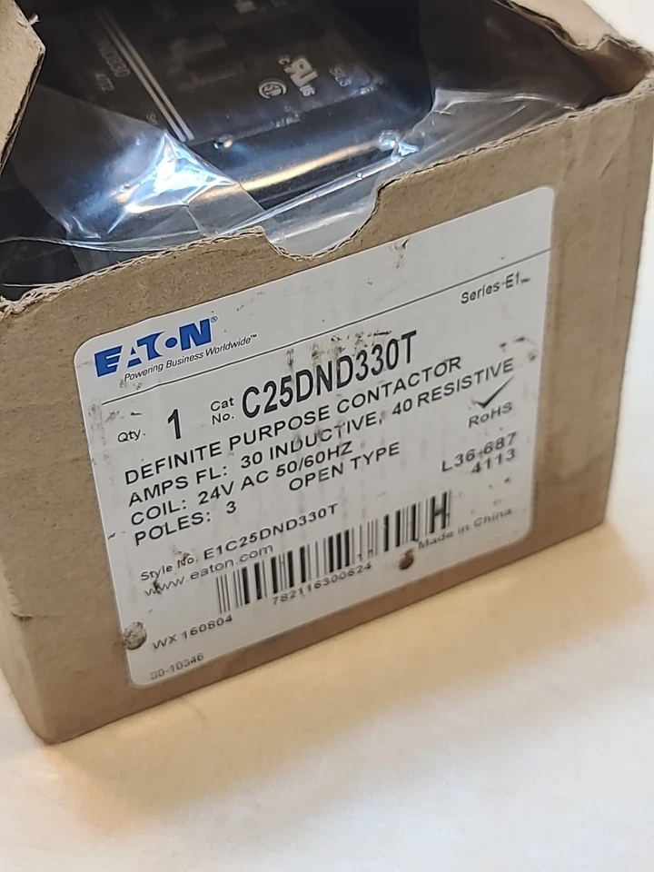 Eaton Cutler‑Hammer C25DND330T Magnetic Definite Purpose Contactor – 40A, New - Image 3 of 4