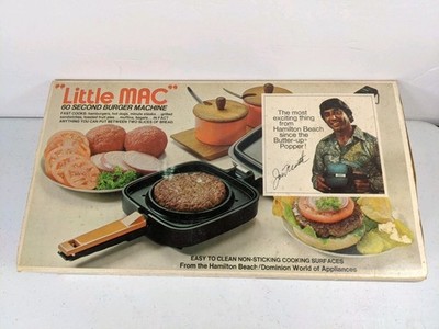 JOE NAMATH  Little Mac  60 Second Burger Machine Hamburger Maker Model #2108 NOS