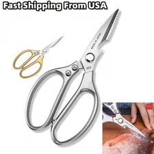 Kitchen Scissors Shears Fish Chicken Bone Beer Opener Stainless Steel Heavy Duty