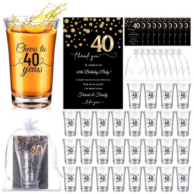 Unbreakable Shot Glass Party Favors - 100 Sets for Elegant Birthdays & Weddings