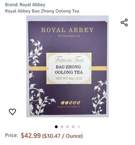 BAO ZHONG OOLONG TEA * ROYAL ABBEY 1.4 Oz