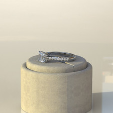 2 Carat Asscher Cut Lab Grown Diamond Halo & Pave Setting Engagement Ring