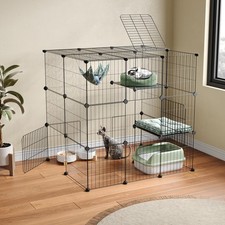 3-Tier Cat Cages Indoor Enclosure DIY Cat Playpen Catio Detachable Metal Wire...