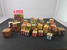 VTG  Wooden Alphabet ABC Blocks Mixed Lot Loose & Sealed Package Toys Craft 60