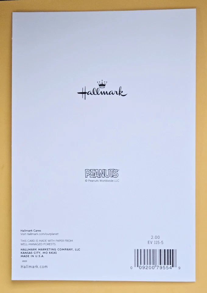 Tarjeta de felicitación de gran formato Snoopy/Sobrino Feliz Pascua (+ sobre 5,5x8").  Foto 3 de 4