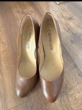 Cremieux Brown Leather Platform Pumps High Heels Shoes Womens Size EU 40 UK 7