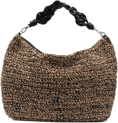 ERMANNO FLORENZ TASCHE ANIKA BLACK RAFIA BEIGE+SCHWARZ 12402085