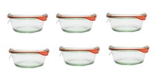 Weck 750 - Ciotole piccole, confezione da 6, include 6 coperchi, 6 guarnizioni, 12 morsetti