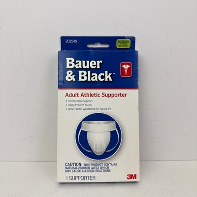 Bauer & Black Adult Athletic Supporter Jockstrap Medium White 1 Pack 202549