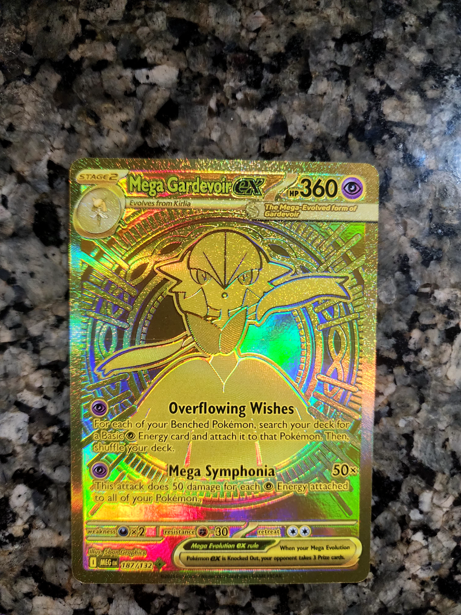 Pokemon Mega Evolution, Mega Gardevoir Ex 187/132 GOLD, English